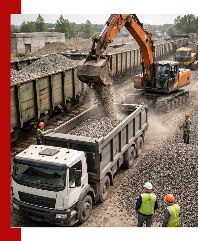 Железнодорожный щебень фракция 25–60 для поставок в Светлограде