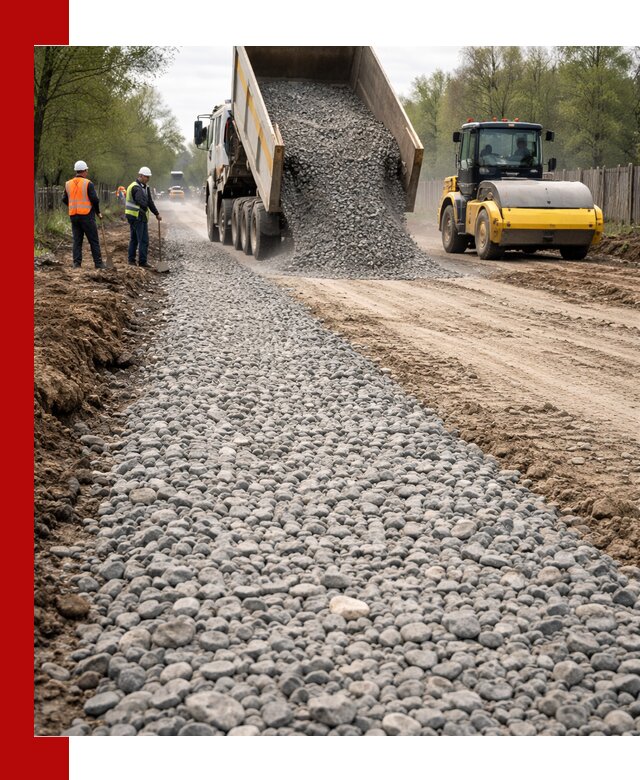 Доставка щебня для отсыпки дорог в Светлограде высокого качества