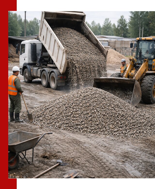 Мытый гравий с доставкой в Светлограде от карьера до участка