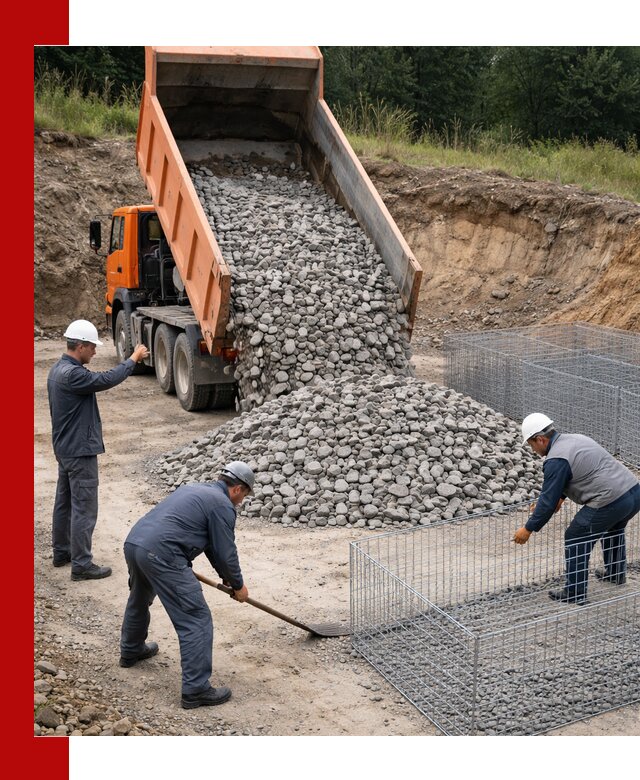 Камень для габионов с доставкой в Светлограде быстро и надёжно