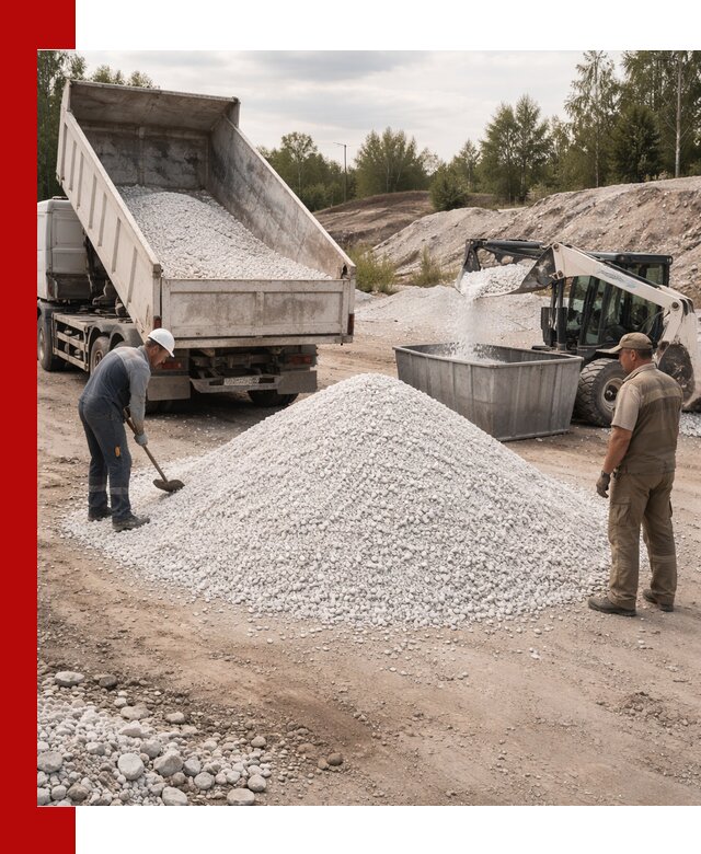 Доставка и продажа белой мраморной крошки в Светлограде