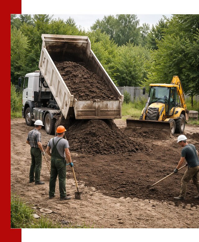 Доставка и укладка грунта для выравнивания участка в Светлограде