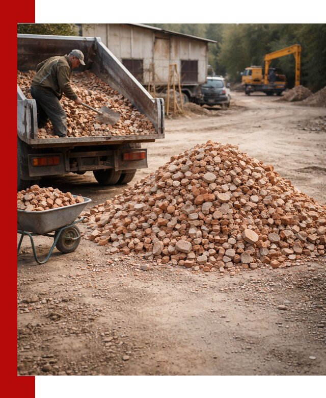 Доставка и подушка из боя кирпича с разгрузкой в Светлограде