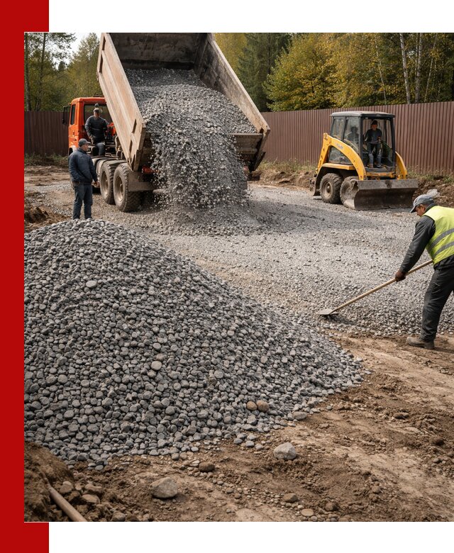 Отсыпка участка щебнем с доставкой и уплотнением в Светлограде